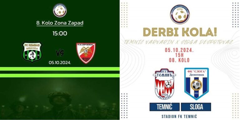 Opštinski derbi u Resavici, a derbi kola u Varvarinu-Zona Zapad Fs Ris Niš, 8. kolo